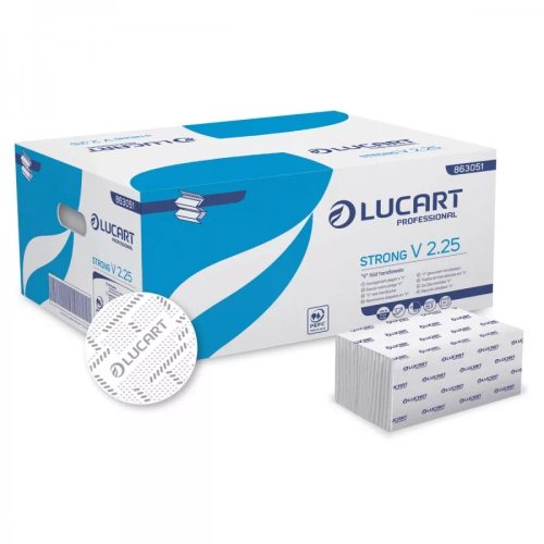 UCART STRONG V2.25 HAJTOGATOTT KÉZTÖRLŐ 2 RÉTEGŰ CELLULÓZ 20X190 LAP / KARTON