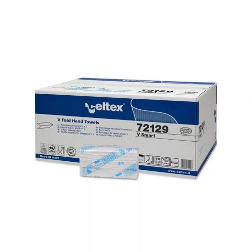 CELTEX V SMART HAJTOGATOTT KÉZTÖRLŐ, CELLULÓZ, 2 RÉTEG, 25X21CM, 15X200 LAP (3000 LAP/KARTON)