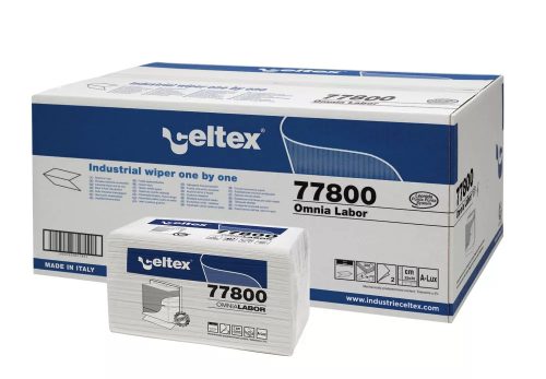 CELTEX OMNIA LABOR HAJTOGATOTT KÉZTÖRLŐ FEHÉR, 2 RÉTEG, 25X30CM, 8X300AP/KARTON