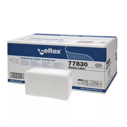 ELTEX OMNIA LABOR HAJTOGATOTT KÉZTÖRLŐ FEHÉR, 3 RÉTEG, 25X30CM, 8X210AP/KARTON