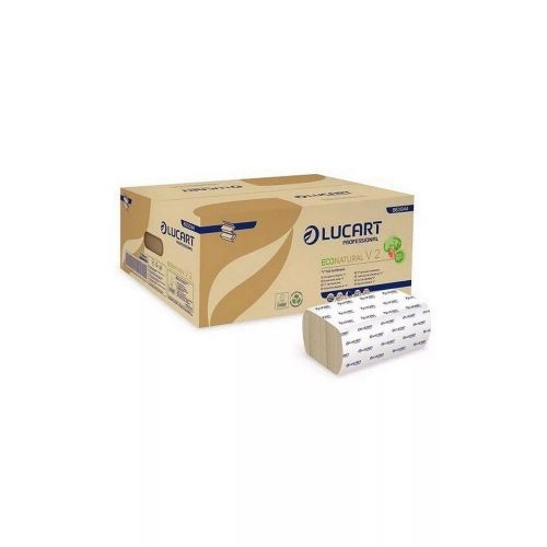 LUCART ECO NATURAL V HAJTOGATOTT KÉZTÖRLŐ 2 RÉTEGŰ 20X190 LAP/KARTON 40 KARTON/RAKLAP